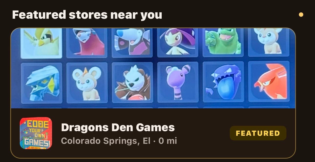 Home tab — Featured Stores carousel showing nearby verified stores